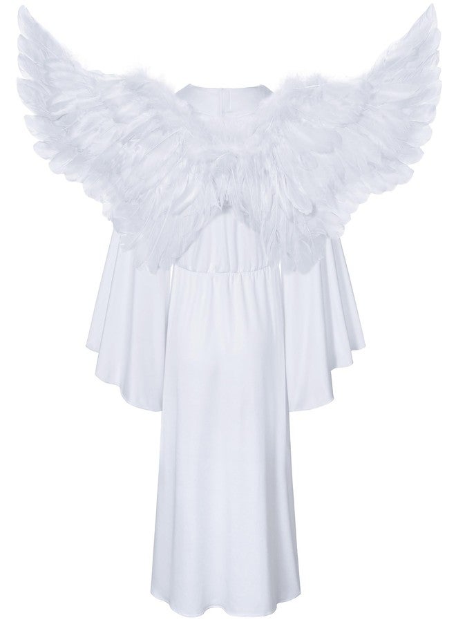 Irtysh Kids Angel Costume With Angel Feather Wings headband Wand Set For Girl's Halloween Birthday Cosplay(WT 120) - Image 3